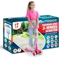 thumbnail image 1 of OutdoorCruiser Pink 3-Wheel Kids Scooter – Lean-to-Steer, Wide Deck, LED Wheels, Adjustable T-Bar, 150 lbs Capacity, 1 of 6