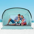 thumbnail image 1 of OutdoorMaster Beach Tent for 3-4 Person - Easy Setup and Portable Beach Shade Sun Shelter Canopy with UPF 50+ UV Protection Removable Skylight Family Size-Green, 1 of 9