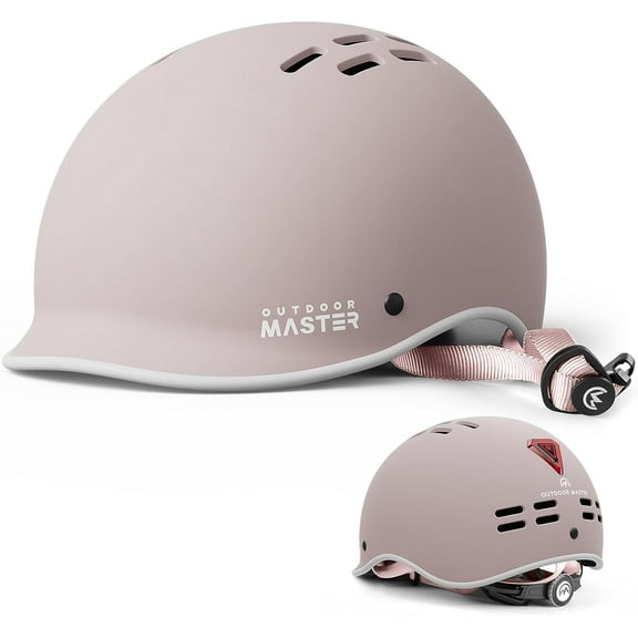 OutdoorMaster Bike Helmet for Adults,Adjustable Cycling Helmet with Light for Men & Women - Safety Certified for Bicycle Skateboard Road Bike Skating Roller Commuting Helmet
