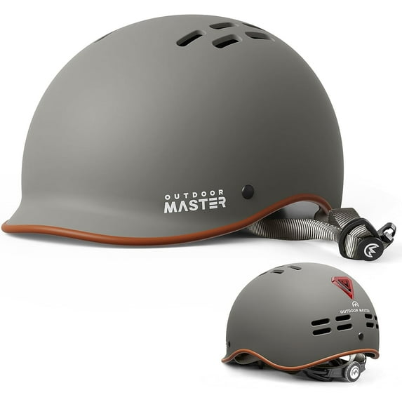 OutdoorMaster Bike Helmet for Adults,Adjustable Cycling Helmet with Light for Men & Women - Safety Certified for Bicycle Skateboard Road Bike Skating Roller Commuting Helmet