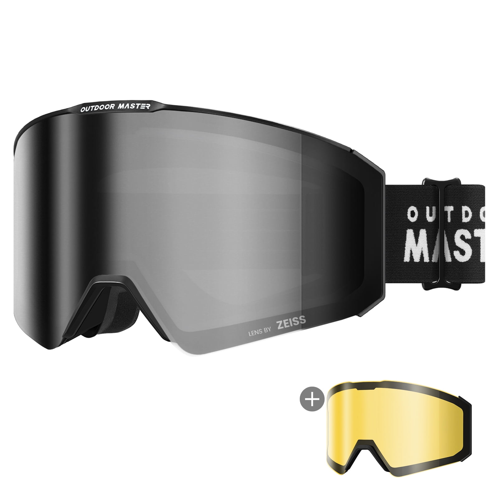 OutdoorMaster Falcon Ski Goggles Lens by ZEISS, OTG Snowboard