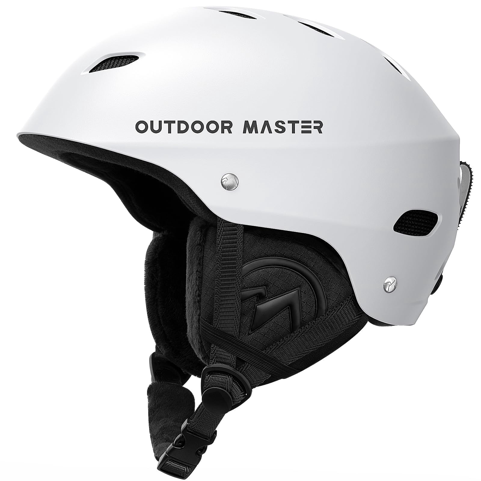 OutdoorMaster Kelvin Ski Helmet - Adjustable Snowboard Helmet for Men,  Women and Teens, White, L