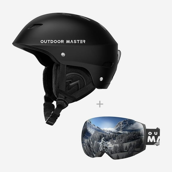OutdoorMaster Kelvin Ski Helmet with Ski Goggles PRO, Ski Snowboard Helmet Set for Men, Women