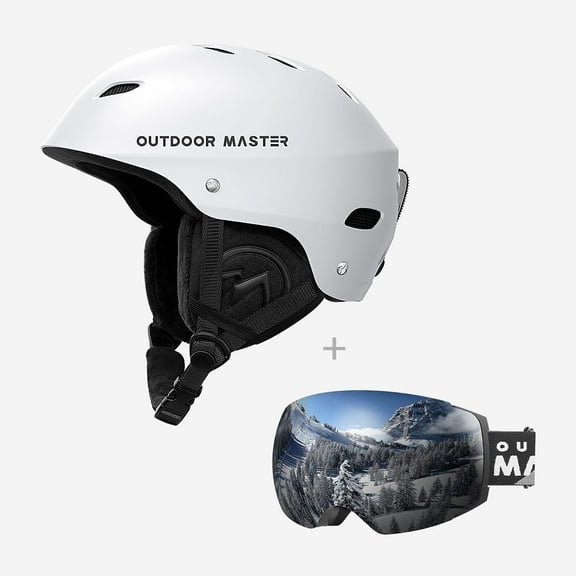 OutdoorMaster Kelvin Ski Helmet with Ski Goggles PRO, Ski Snowboard Helmet Set for Men, Women
