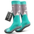 OutdoorMaster Kids Ski Socks Merino Wool Blend, Over the Calf Design w/NonSlip Cuff