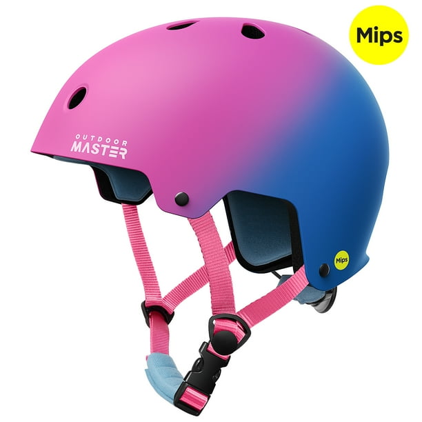 OutdoorMaster MIPS Skateboard Helmet Two Removable Liners Ventilation Multi Sport Scooter Roller Skate Inline Skating Rollerblading for Adults