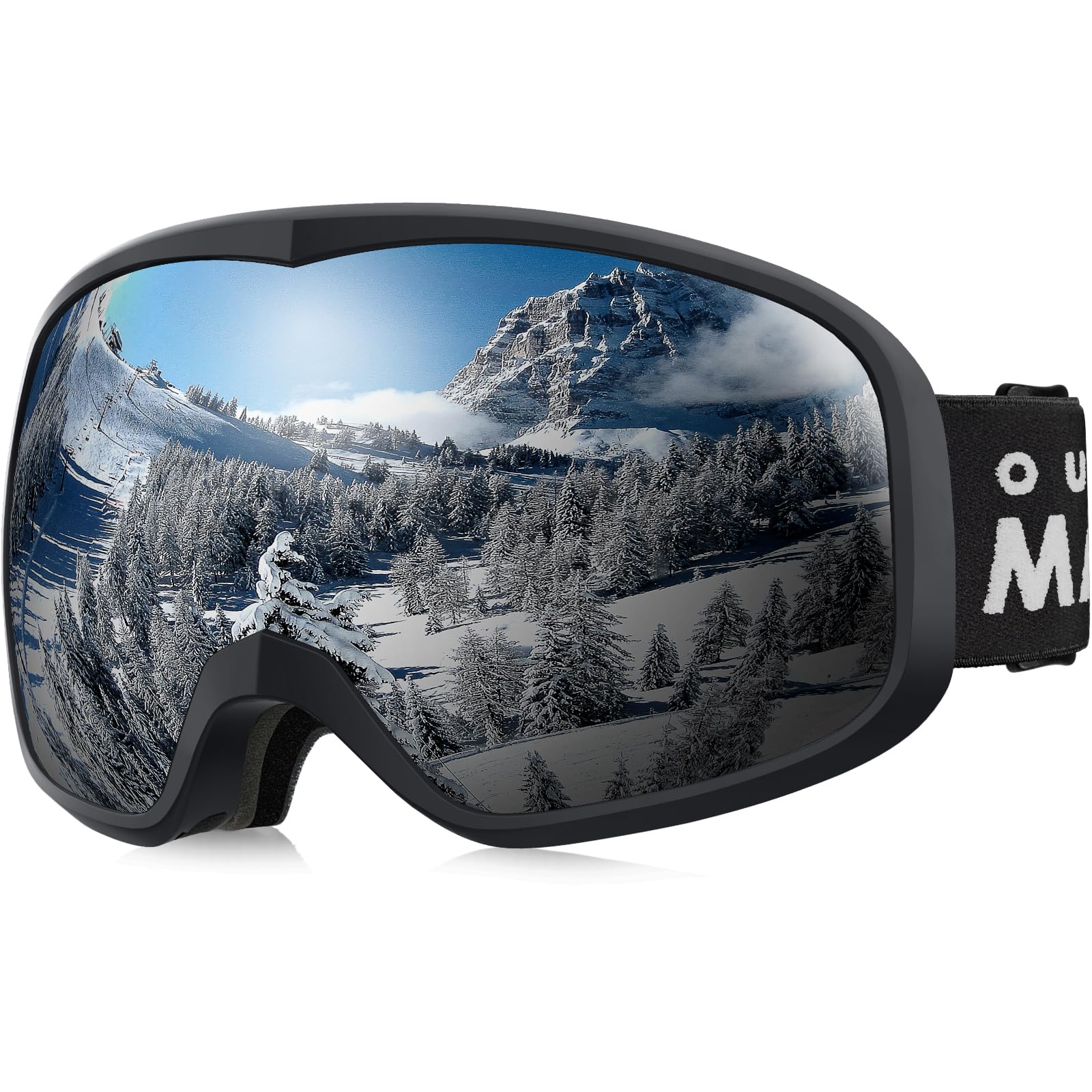 Masque De Ski OTG Anti-buée Et UV - Compatible Lunettes De Vue Et Casque, Sangle Ajustable, Pour Snowboard, Alpinisme
