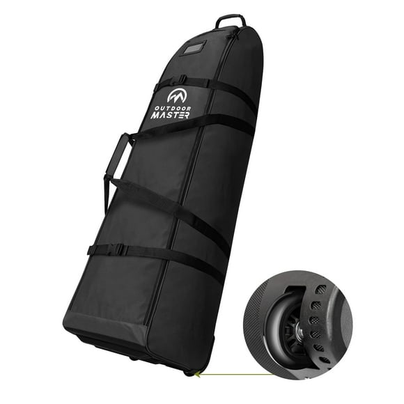 OutdoorMaster Padded Golf Travel Bag with Reinforced Wheels, 900D Heavy Duty Oxford Wear-Resistant and Waterproof Golf Travel Case, Soft-Sided Golf Club Bag