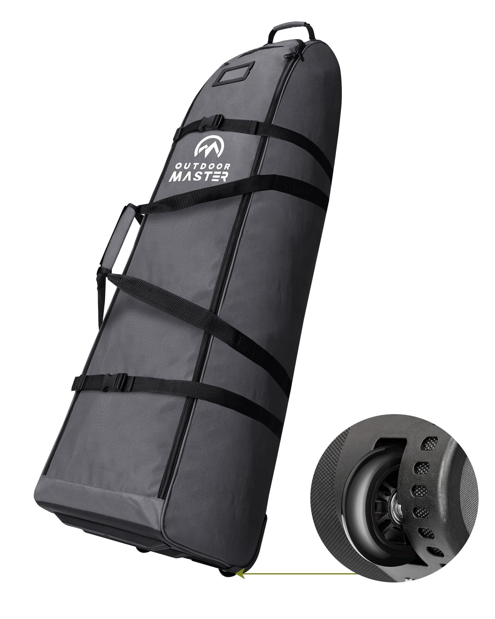 OutdoorMaster Padded Golf Travel Bag with Reinforced Wheels, 900D Heavy Duty Oxford Wear-Resistant and Waterproof Golf Travel Case, Soft-Sided Golf Club Bag