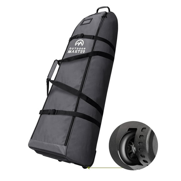 OutdoorMaster Padded Golf Travel Bag with Reinforced Wheels, 900D Heavy Duty Oxford Wear-Resistant and Waterproof Golf Travel Case, Soft-Sided Golf Club Bag
