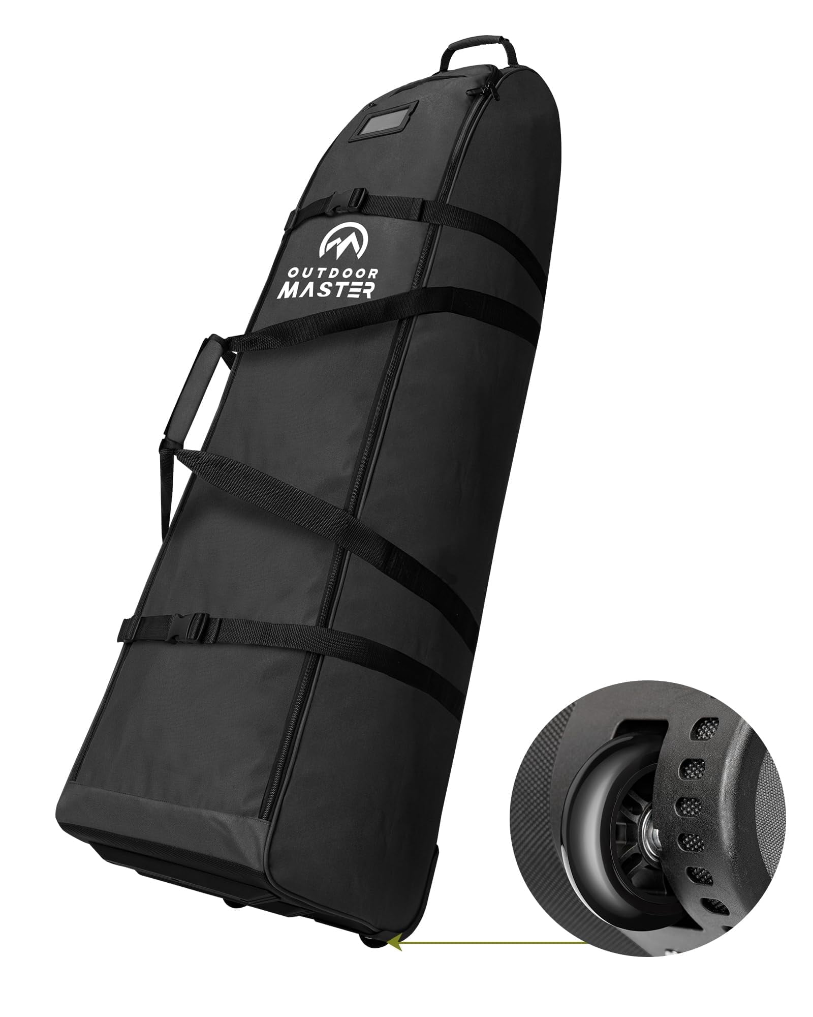 OutdoorMaster Padded Golf Travel Bag with Reinforced Wheels, 900D Heavy Duty Oxford Wear-Resistant and Waterproof Golf Travel Case, Soft-Sided Golf Club Bag