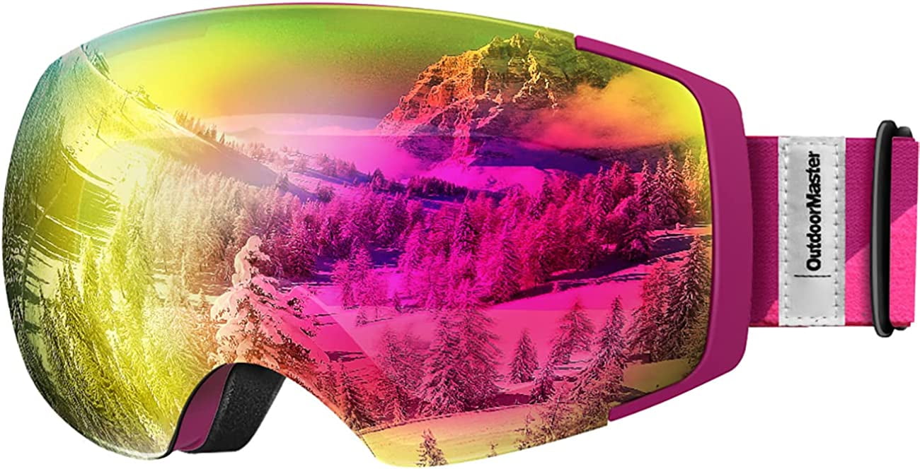 OutdoorMaster Ski Goggles PRO Frameless, Interchangeable Lens 100 UV400 Protection Snow