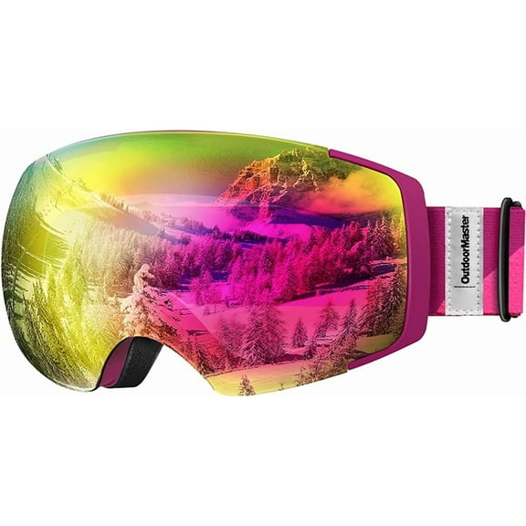 OutdoorMaster Ski Goggles PRO - Frameless, Interchangeable Lens 100% UV400 Protection Snow Goggles for Men & Women
