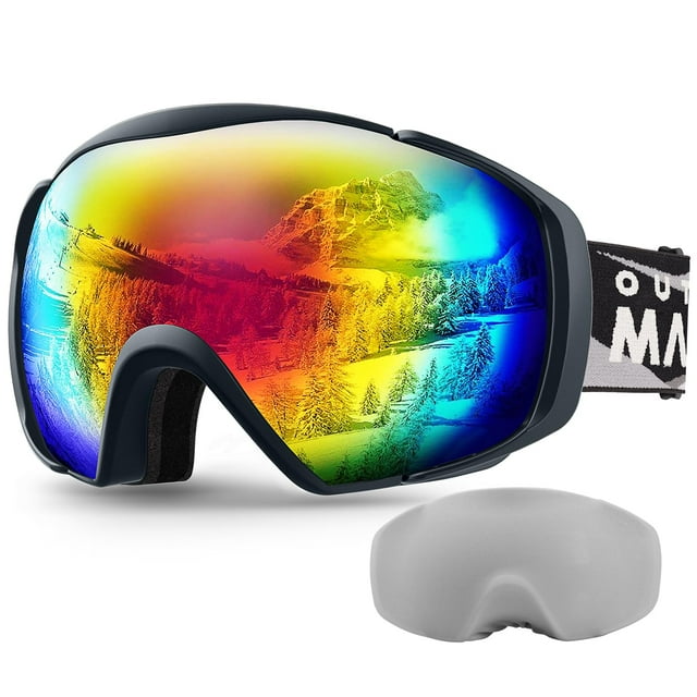 OutdoorMaster Ski Goggles with Cover Snowboard Snow Goggles OTG Anti ...