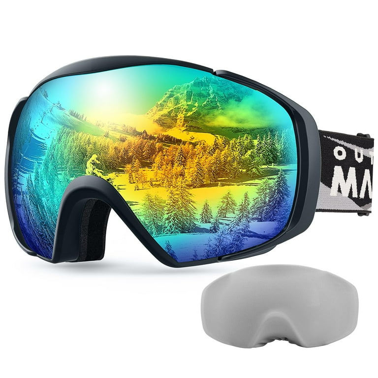 OutdoorMaster Adult Ski Goggles, OTG Snowboard Glasses, Anti-Fog