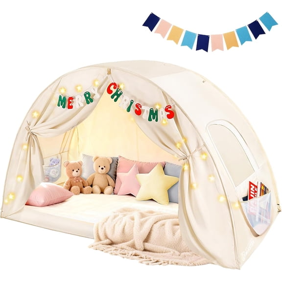 OutdoorMaster Twin Bed Tent for Kids, Indoor Floor Twin Tent Bed Canopy, Kids Play Tent