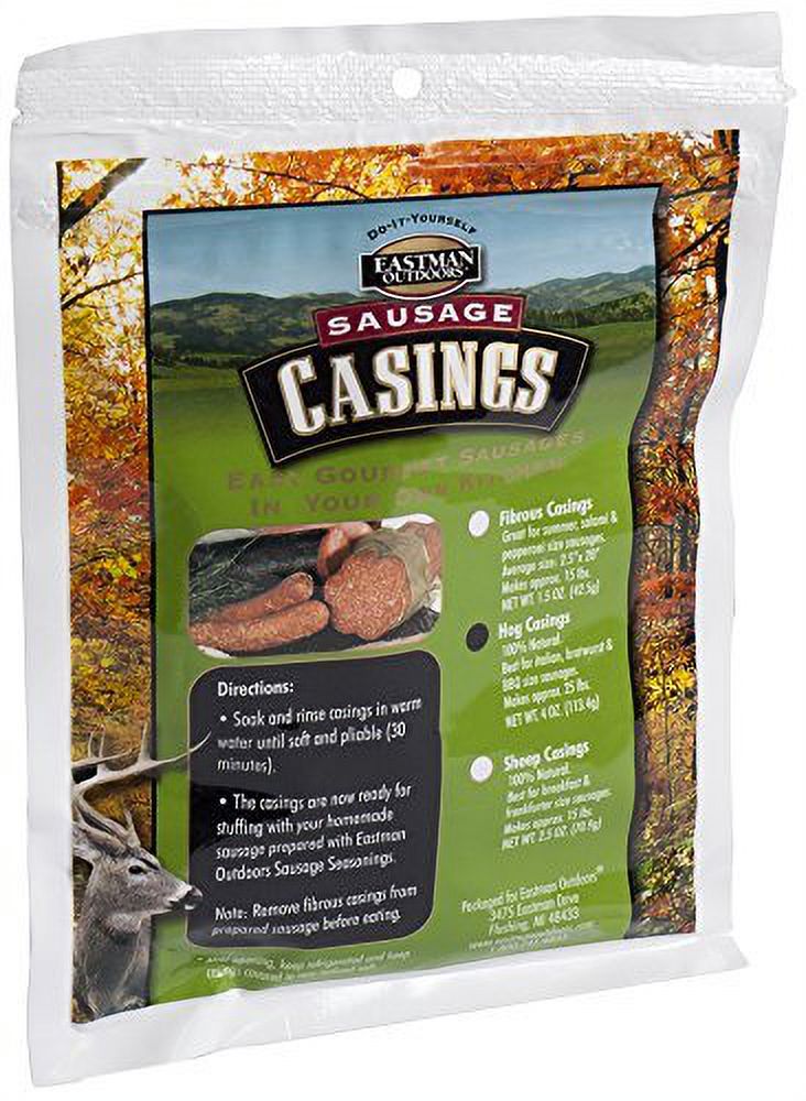 Outdoors 100 Natural Casing For Italian, Bratwurst & BBQ Size Sausages