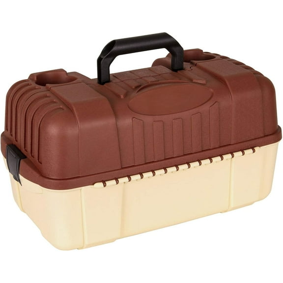 Outdoors 2059 Hip Roof 7-Tray Fishing Tackle Box - Large Portable All-Weather Fishing Lure Organizer, 61 Compartments, Maroon/Tan