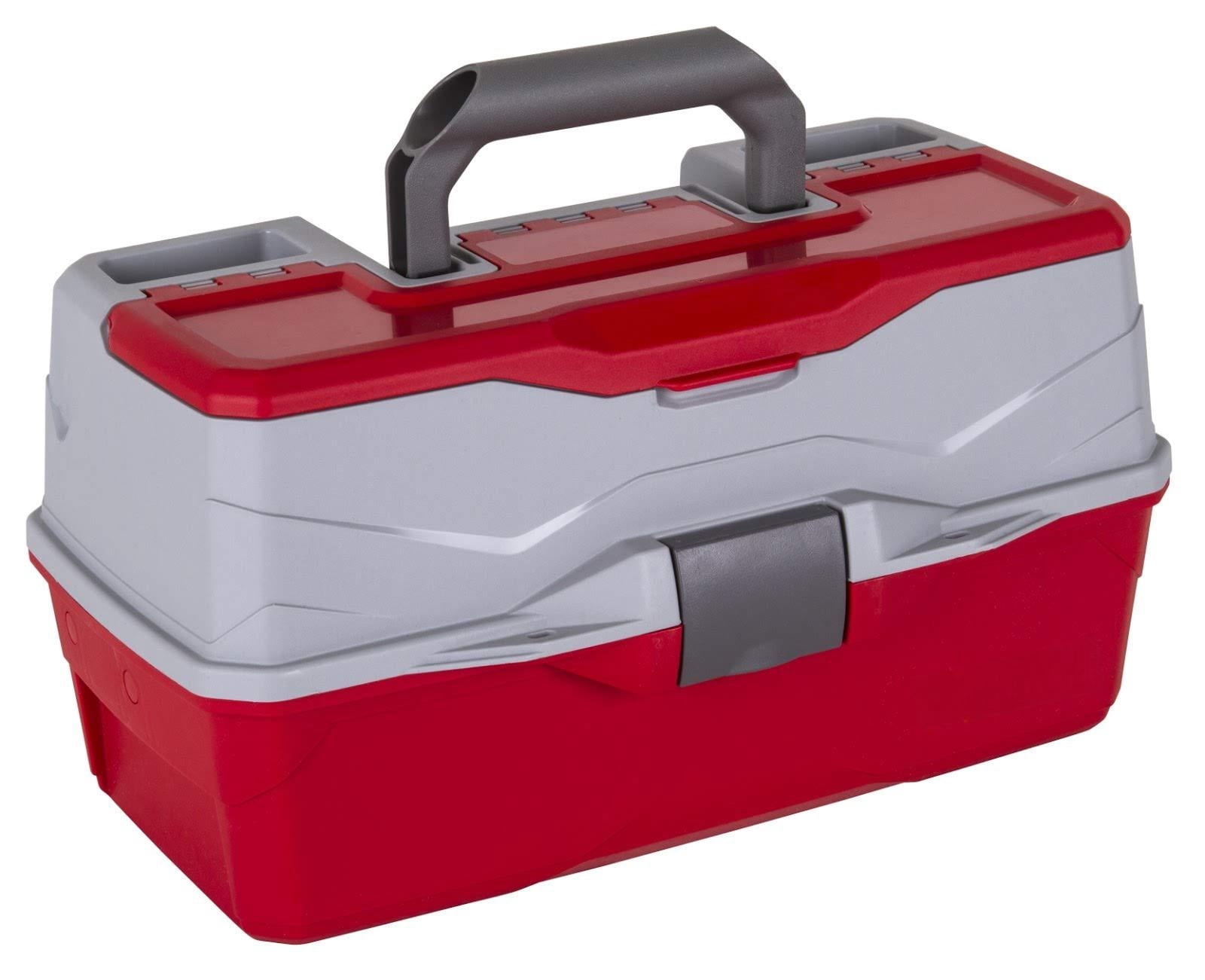 Outdoors 6383tb 3-tray Tackle Box - Classic Fishing Lure Storage Organizer  Large Portable 32 Tray Compartments Red/gray