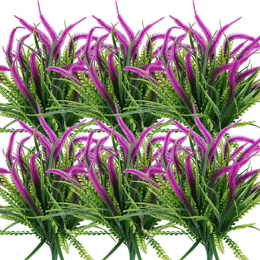 Outdoors Artificial Flowers Plants 8pcs Faux Plastic Plant Artificial Fake Flower UV Resistant Plants