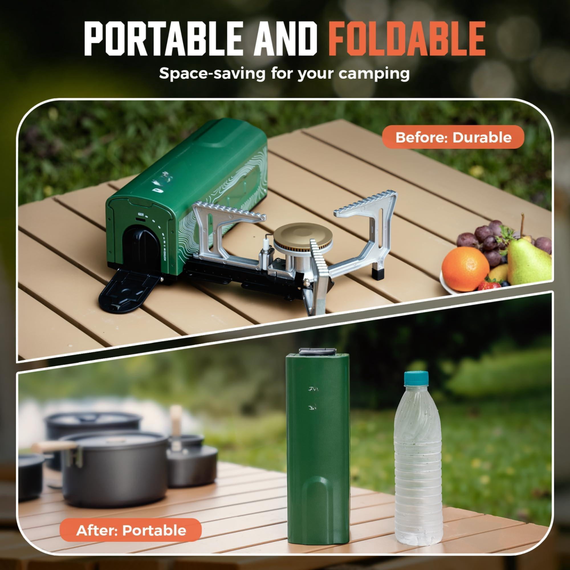 Outdoors Camping Stove  Portable Folding Gas Burner With Carry Bag For Emergency Use And Outdoor Cooking