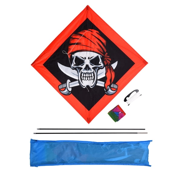 Outdoors Cartoon Kite Quadrangular Pirate Kite with 100 Meter Line Funny Flying Toys for Kids Children