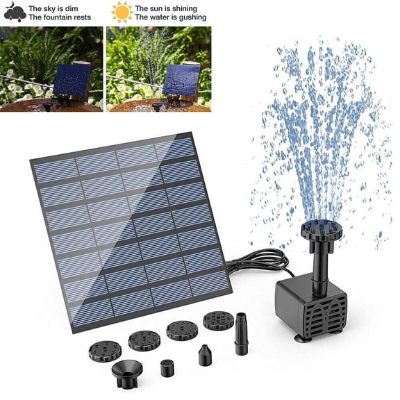 Outdoors Eco-Friendly Solar Fountain Pump Floating Water Pump Solar Power Fountain Bird Bath Pond Garden Decor Submersible