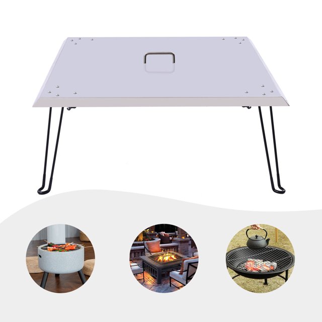 Outdoors Fire Pit Heat Deflector,Stainless Steel Fire Pit Burner Cover