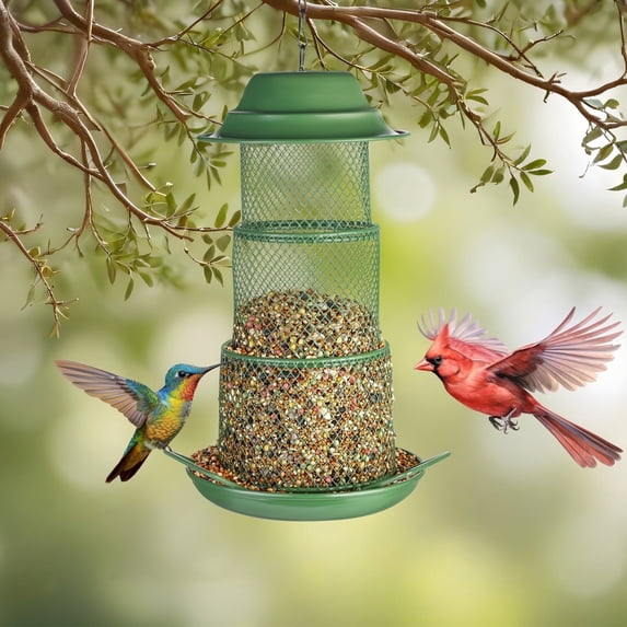 Image result for Outdoors Hanging Metal Bird Feeder,Large Capacity Mesh Squirrel-Proof ...