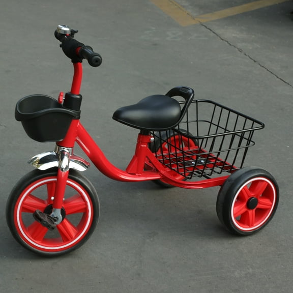 Outdoors Kids Tricycles Child Trikes with Front Basket and Back Basket
