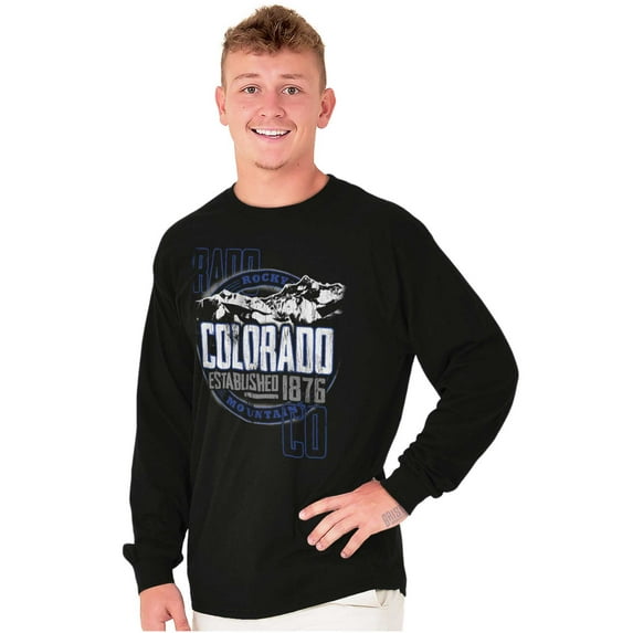 Outdoors Long Sleeve Tees Shirts T-Shirts Rocky Mountains Colorado Trail Camp Souvenir