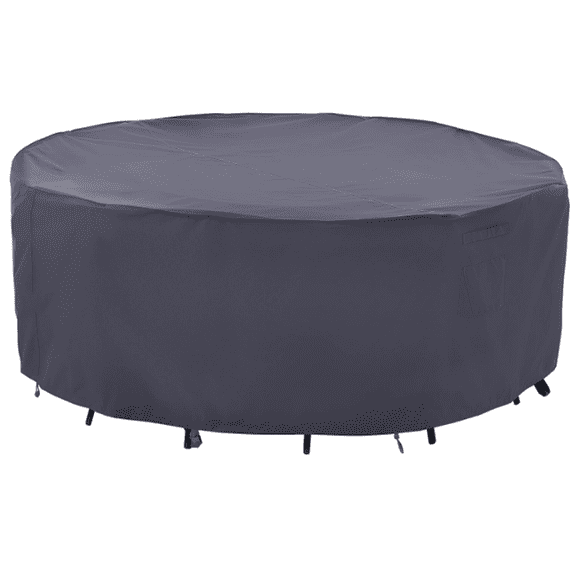 Outdoors Outdoor Patio Furniture Covers, Waterproof UV Resistant Anti-Fading Cover for Medium Round Table Chairs Set, Grey, 72" Dia x 27.5" H