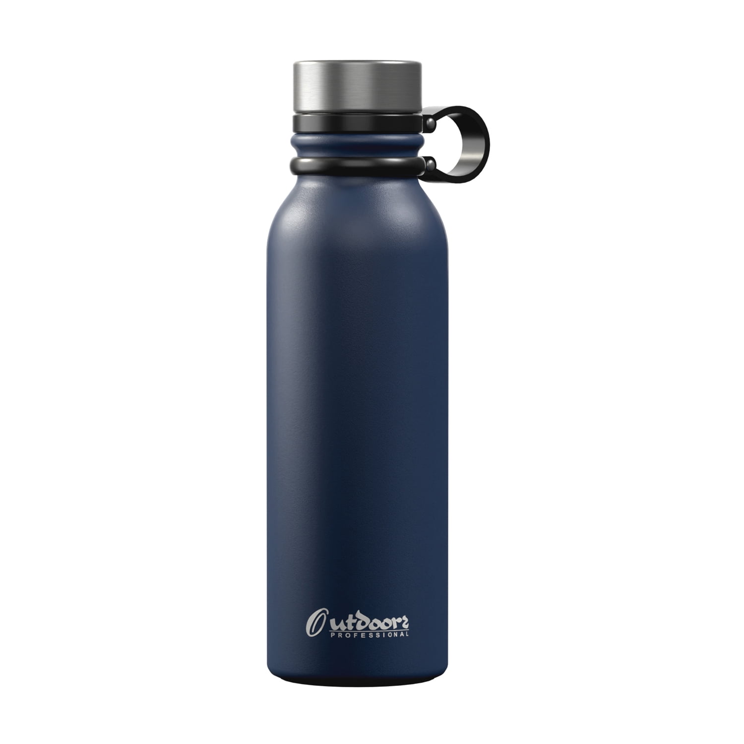 Outdoors Professional 20-Oz. Stainless Steel Double-Walled Vacuum-Insulated Travel Bottle with Leakproof Screw Cap (Navy Blue), OUTD9263