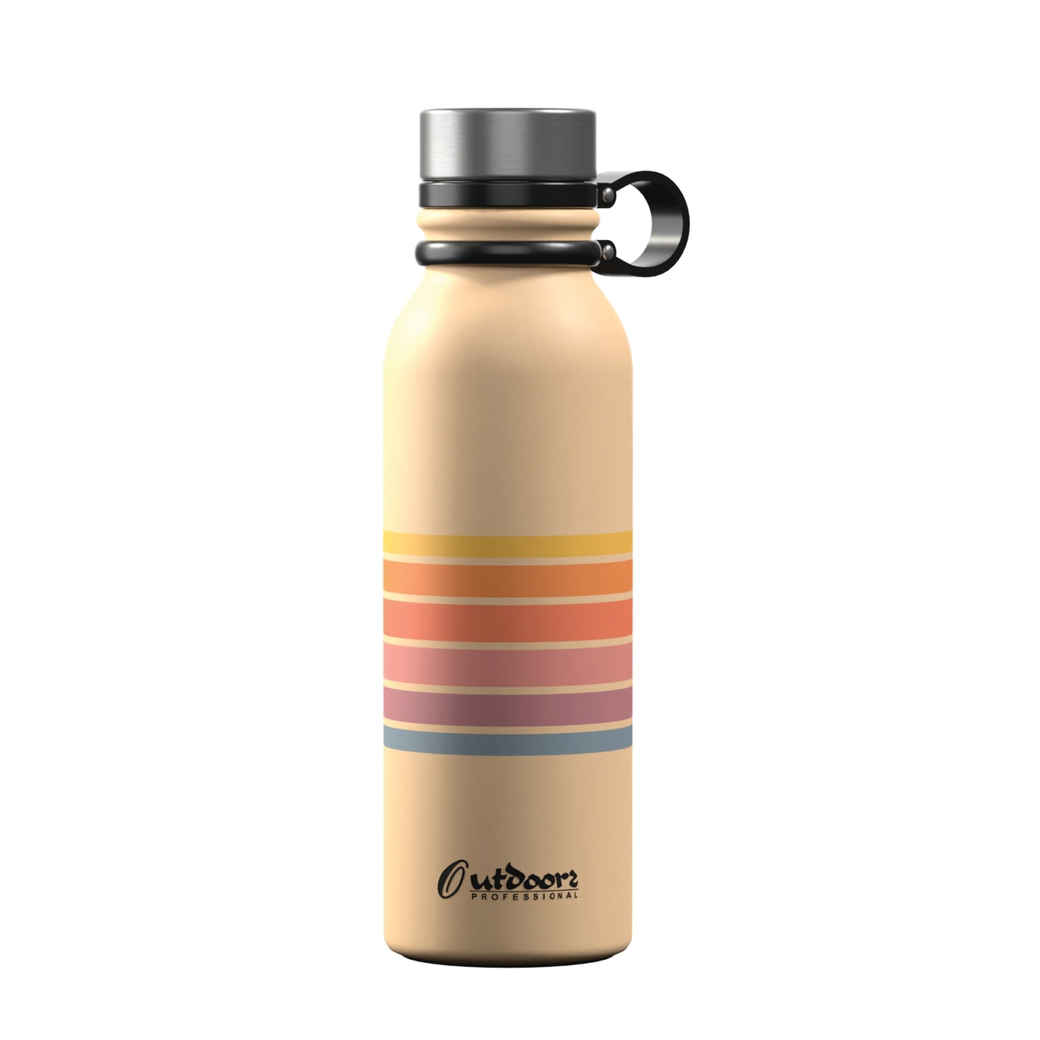 Outdoors Professional 20-Oz. Stainless Steel Double-Walled Vacuum-Insulated Travel Bottle with Leakproof Screw Cap (Retro), OUTD9287