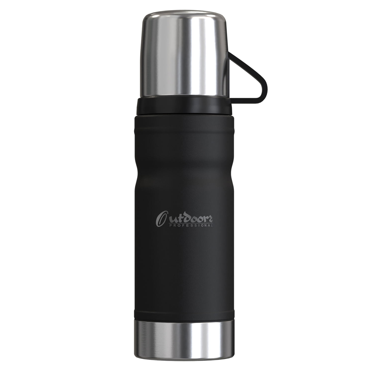 Outdoors Professional 25.3-Oz. (750 mL) Stainless Steel Termo Go Vacuum Bottle (Black), OUTD9324