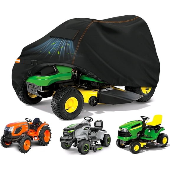Outdoors Riding Lawn Mower Cover,Garden Tractor Cover Fits Decks up to 54",Lawn Tractor Cover Fit with Air Vents and Elastic Straps(Riding-72"L x 54"W x 46"H)