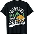 thumbnail image 1 of Outdoors & S'mores Funny Campfire Camping T-Shirt T-Shirt, 1 of 3