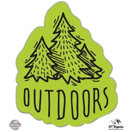 Outdoors Spruce Trees Adventure - 8" Vinyl Sticker - For Car Laptop I-Pad - Waterproof Decal