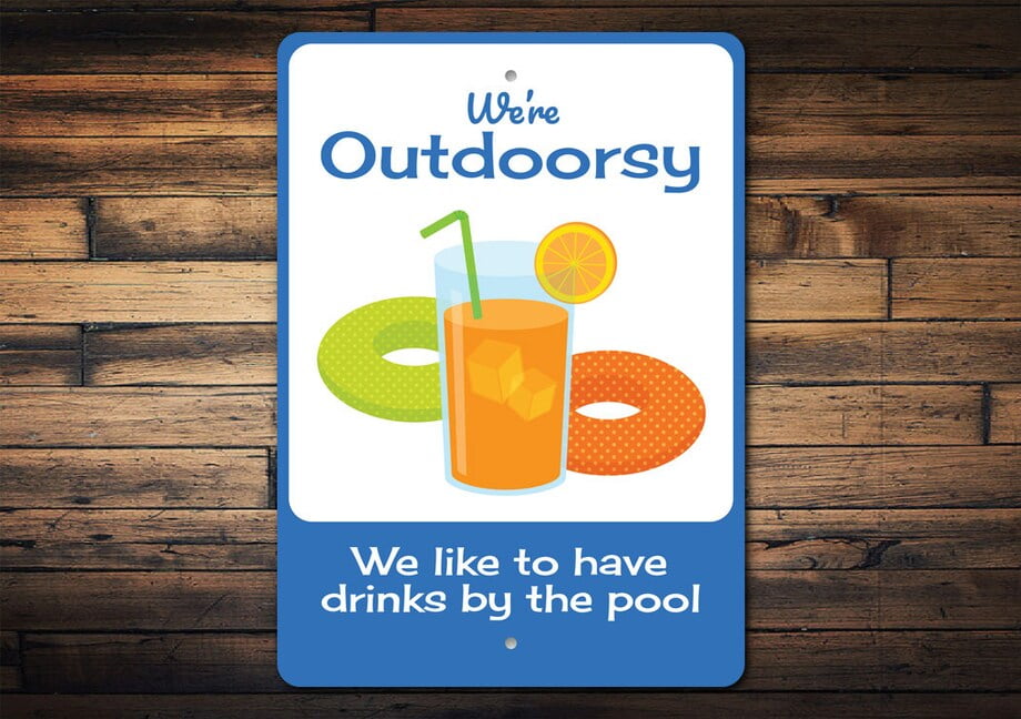 Outdoorsy Sign Pool Area Sign Pool Gift Funny Pool Sign Sign Swimming ...