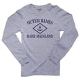 thumbnail image 1 of Outer Banks - Dare Mainland, NC - Nautical Anchor Men's Long Sleeve Grey T-Shirt, 1 of 2