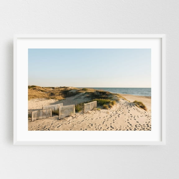 Outer Banks Dunes 01 - North Carolina Photography White Framed Wall Art Print 12 x 18 inches