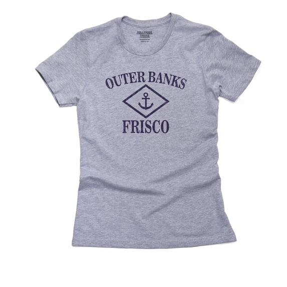 Outer Banks - Frisco, NC - Nautical Anchor Women's Cotton Grey T-Shirt