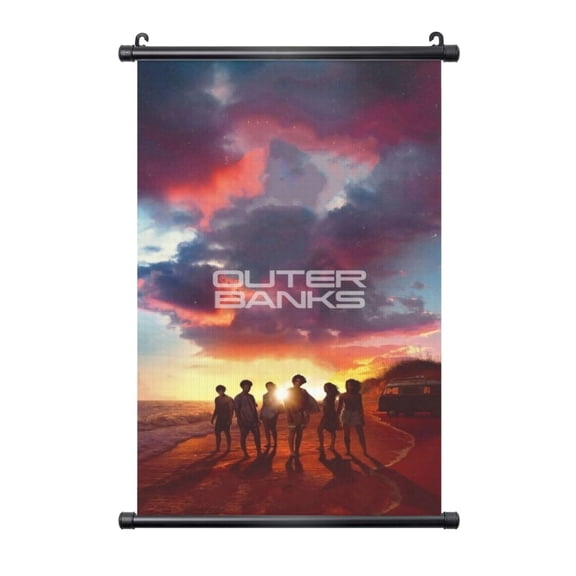 Outer Banks Hanging Poster, Black Plastic Shaft Wall Hanging Posters Scroll Hanger, Canvas Artwork Wall Art Painting Decor for Living Room Bedroom Office 20"X30"