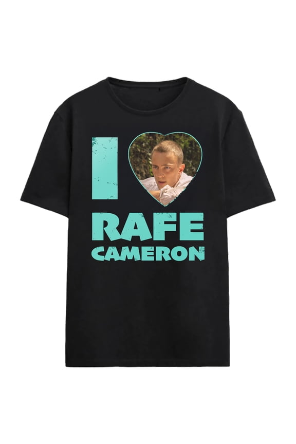 Outer Banks I Heart Rafe Cameron Adult Black Crew Neck Short Sleeve T-shirt-XS