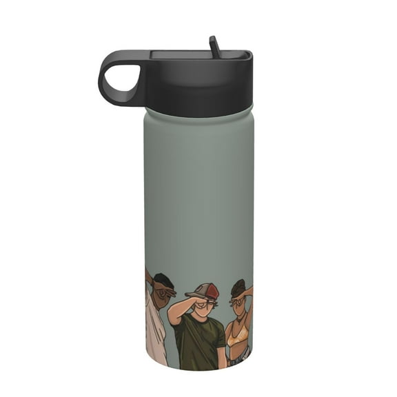 Outer Banks Kids Water Bottle with Flip Straw Lid 18OZ Vacuum Insulated Stainless Steel Thermos Leakproof School Travel Sports Cup for Boys Girls Gift