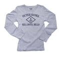 thumbnail image 1 of Outer Banks - Kill Devil Hills, NC - Nautical Anchor Women's Long Sleeve Grey T-Shirt, 1 of 2