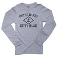 thumbnail image 1 of Outer Banks - Kitty Hawk, NC - Nautical Anchor Men's Long Sleeve Grey T-Shirt, 1 of 2