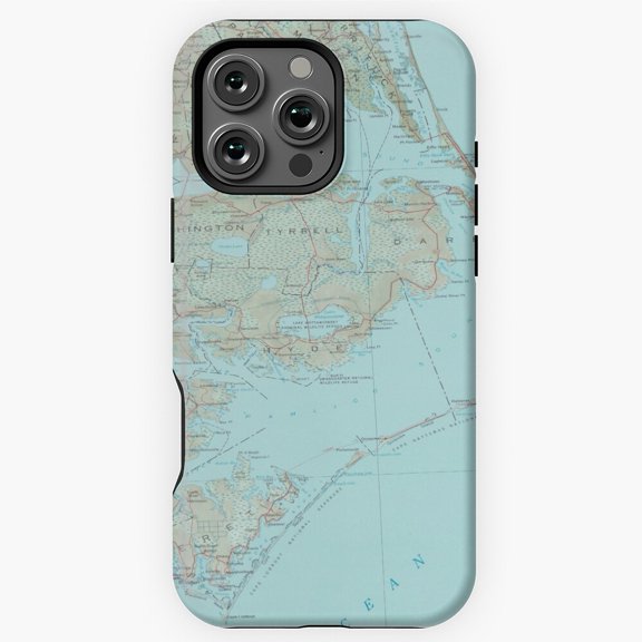 Outer Banks NC Map 1993 NC Coast Atlas Phone Case for iPhone 16 15 14 13 12 11 Pro Max