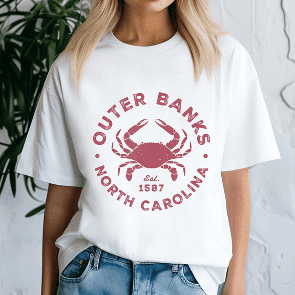 Outer Banks NC Vacation Souvenir Blue Crab Shirt, Meme Funny Tshirt