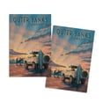 thumbnail image 1 of Outer Banks, North Carolina, Lithograph, Surfers on Beach (4x6 Birch Wood Postcards, 2-Pack Stationary, Rustic Home Wall Decor), 1 of 5